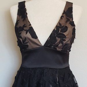 Bebe Black Lace Overlay Dress